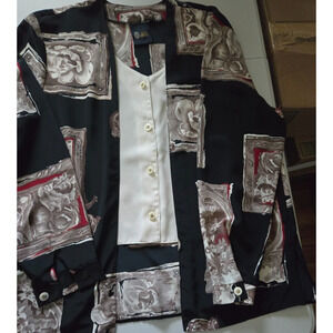 Your Sixth Sense Black Women’s Paisley Button Blouse